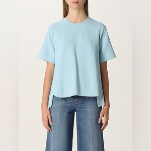 STELLA MCCARTNEY Light Blue  sweater Top with asymmetrical hem Women size 38 ( s